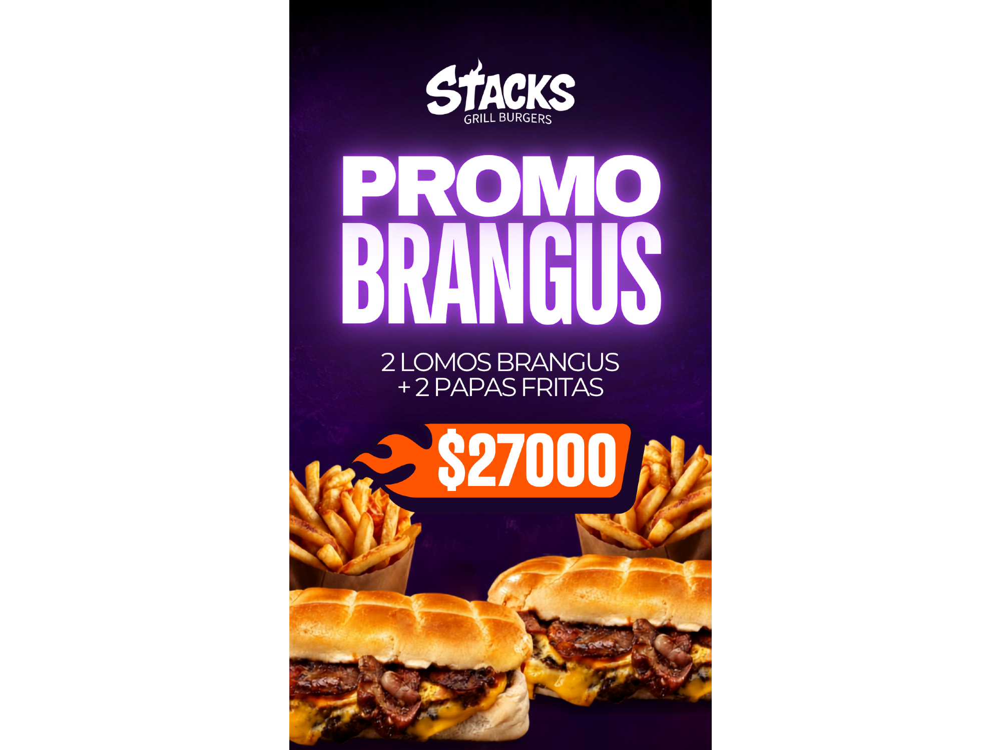 2 Lomos Brangus + Papas