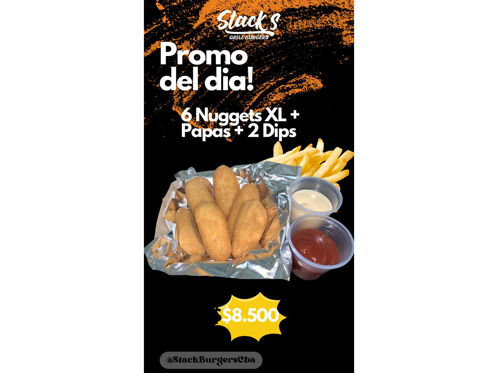 6 Nuggets XL  + Papas + 2 DIPS