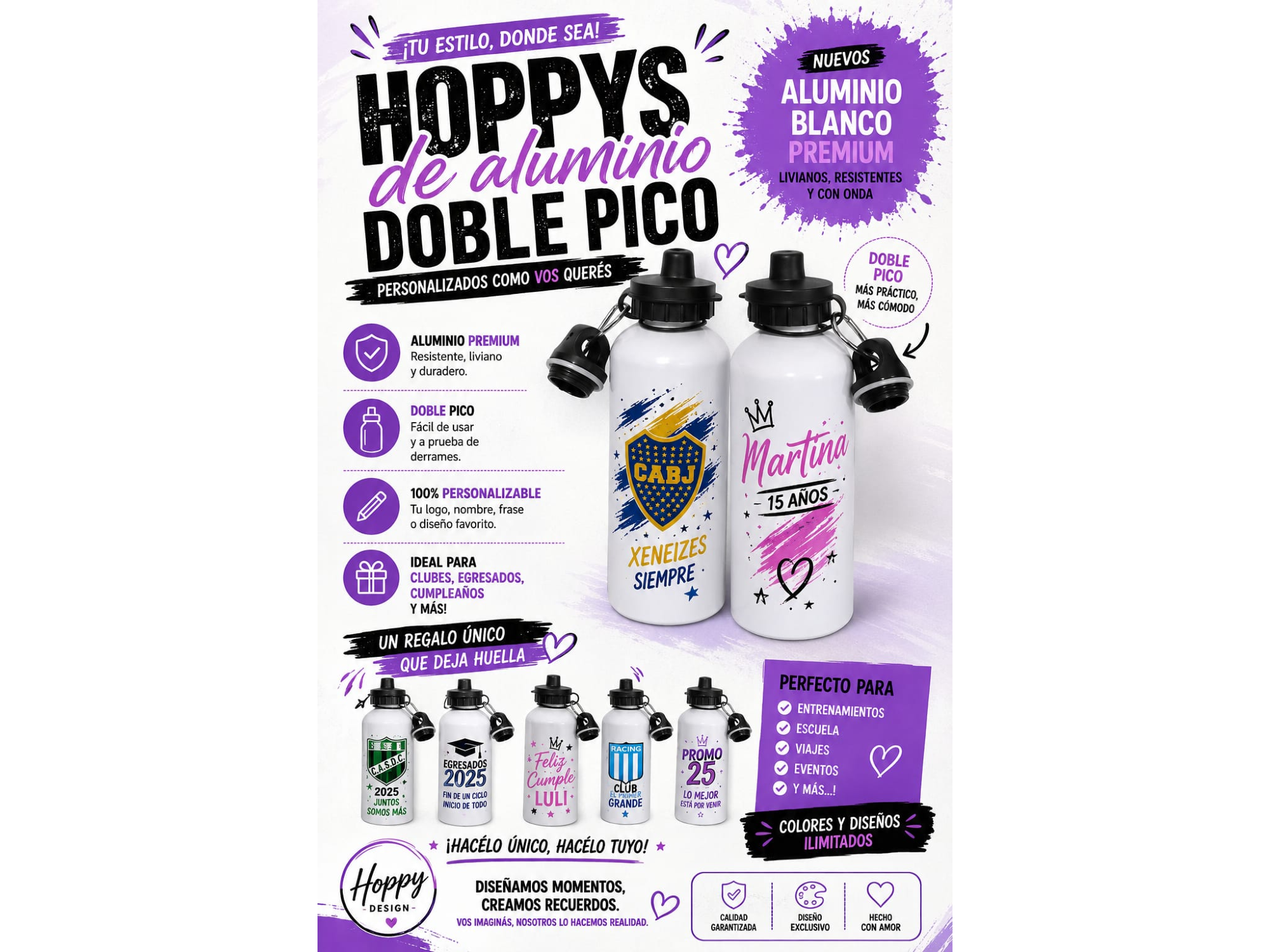 BOTELLA HOPPY DE ALUMINIO