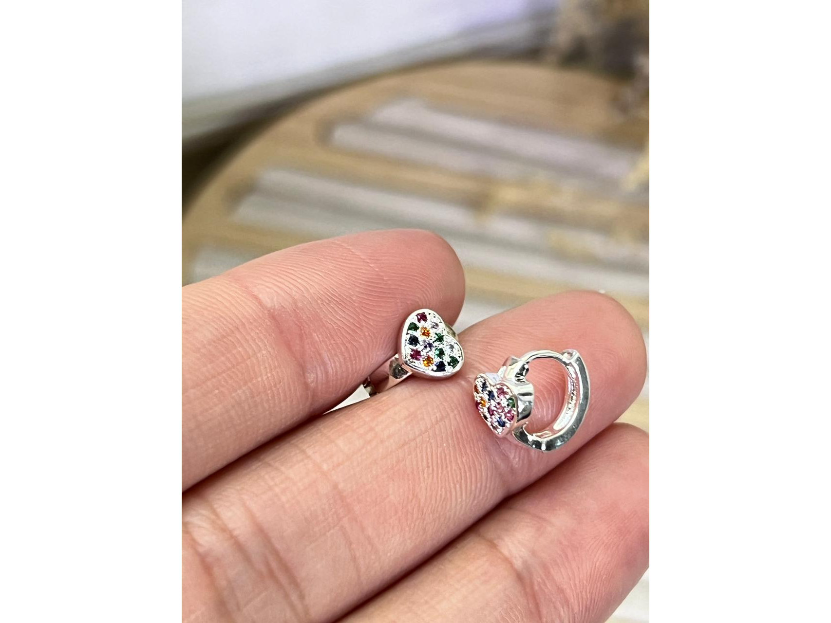 Aros Corazón multicolor