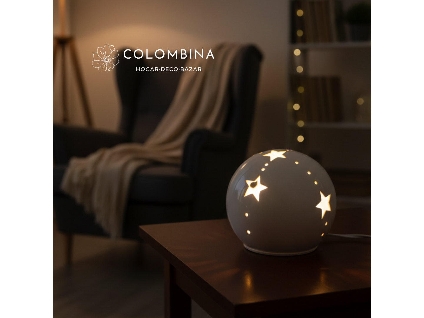 Lámpara de cerámica artesanal esfera