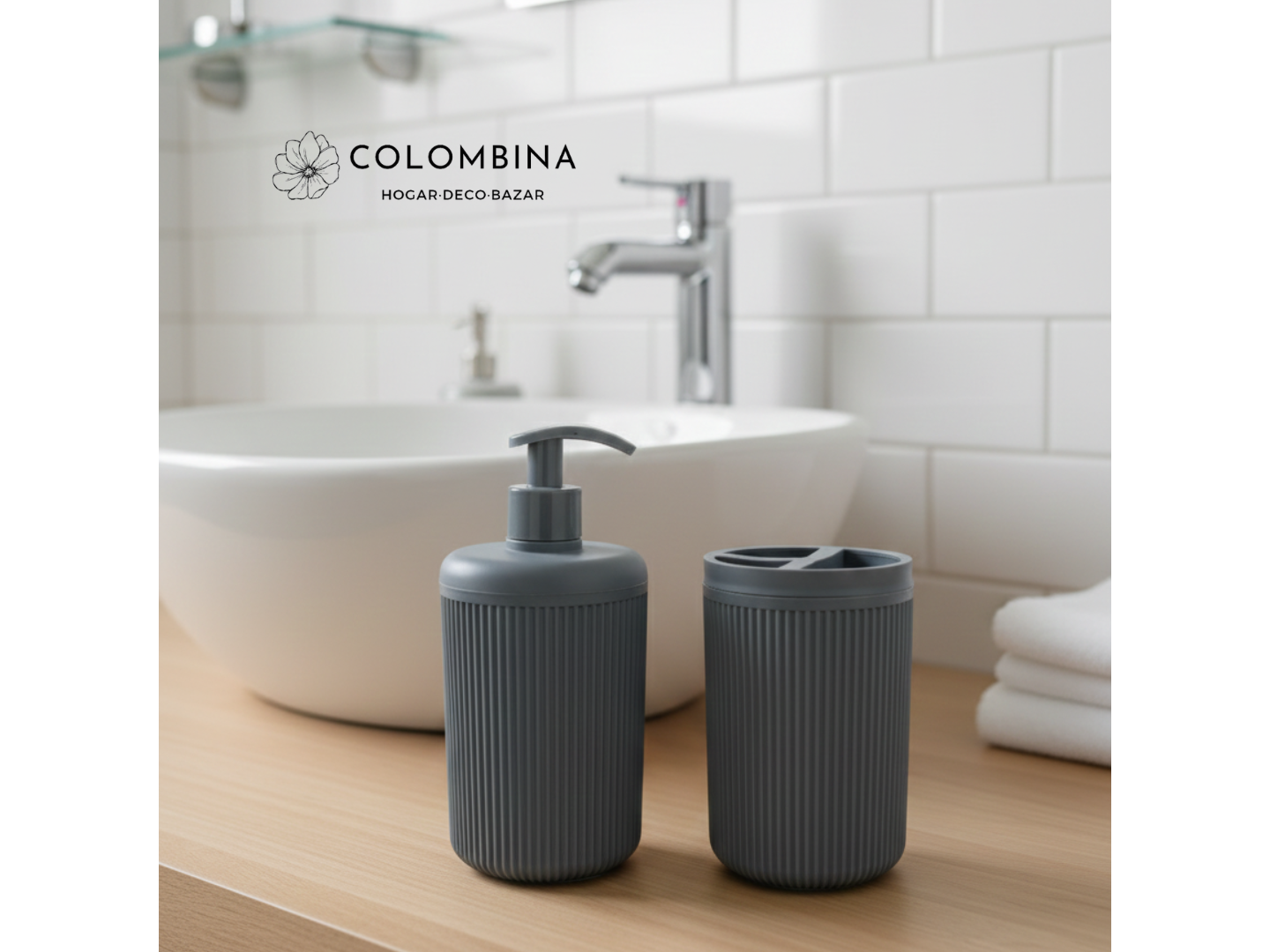 Set Dispenser de Jabon Plástico