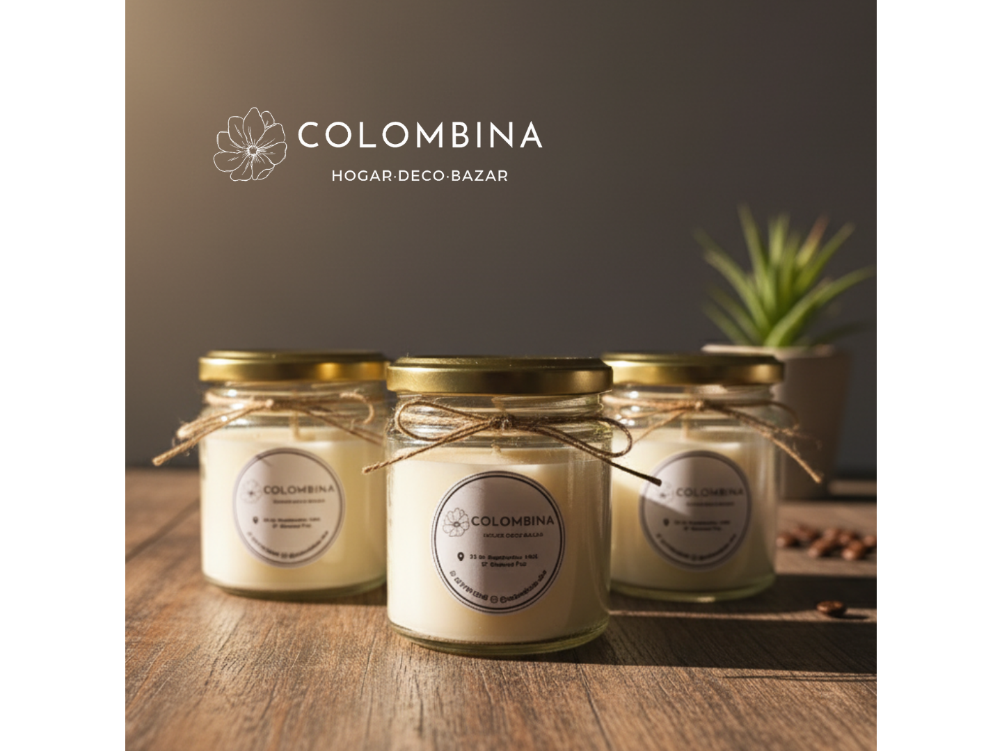 Velas de soja artesanal en Frasco