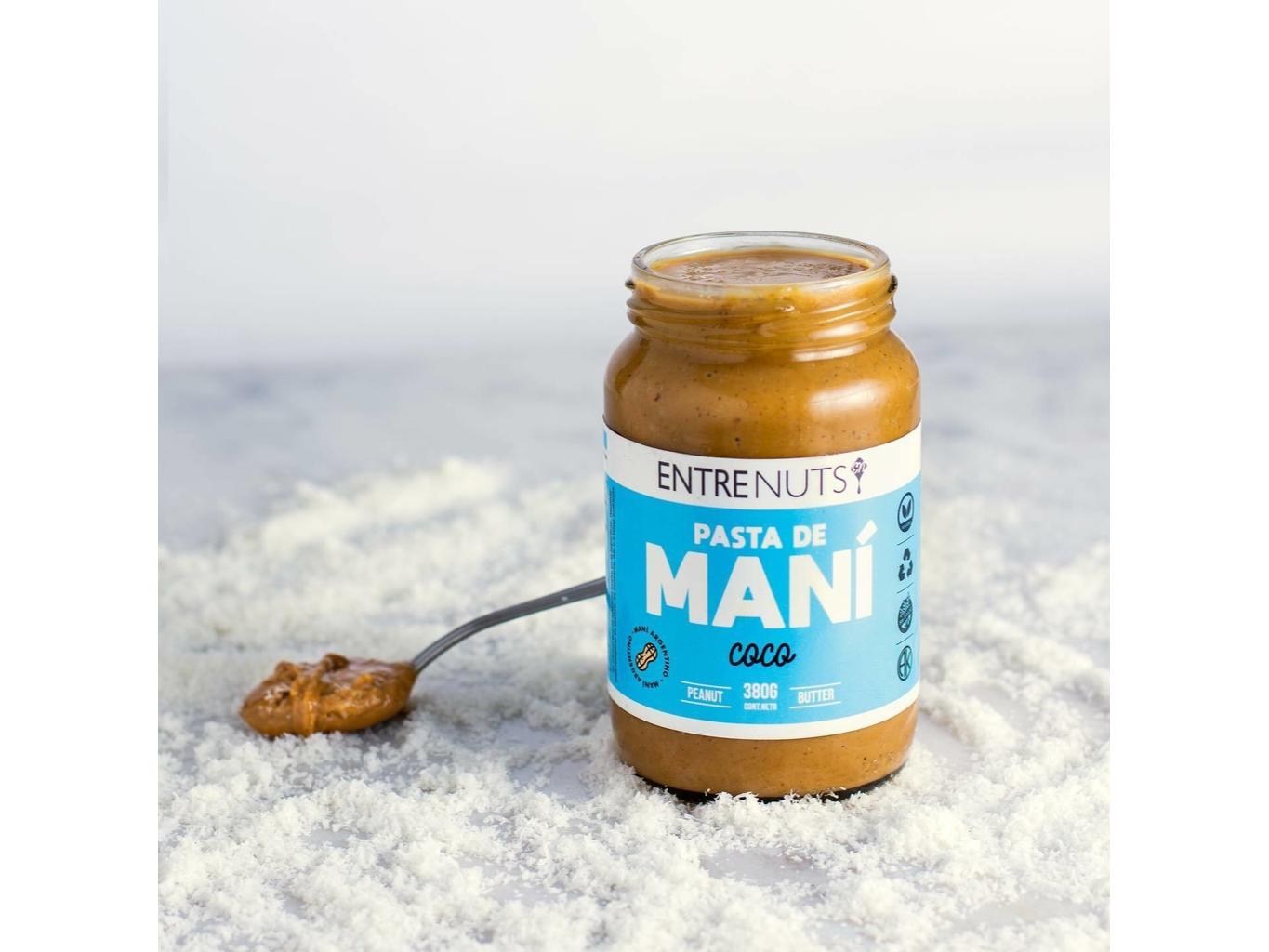 Pasta de Maní  Coco ENTRENUTS Pote 370 gr SIN TACC