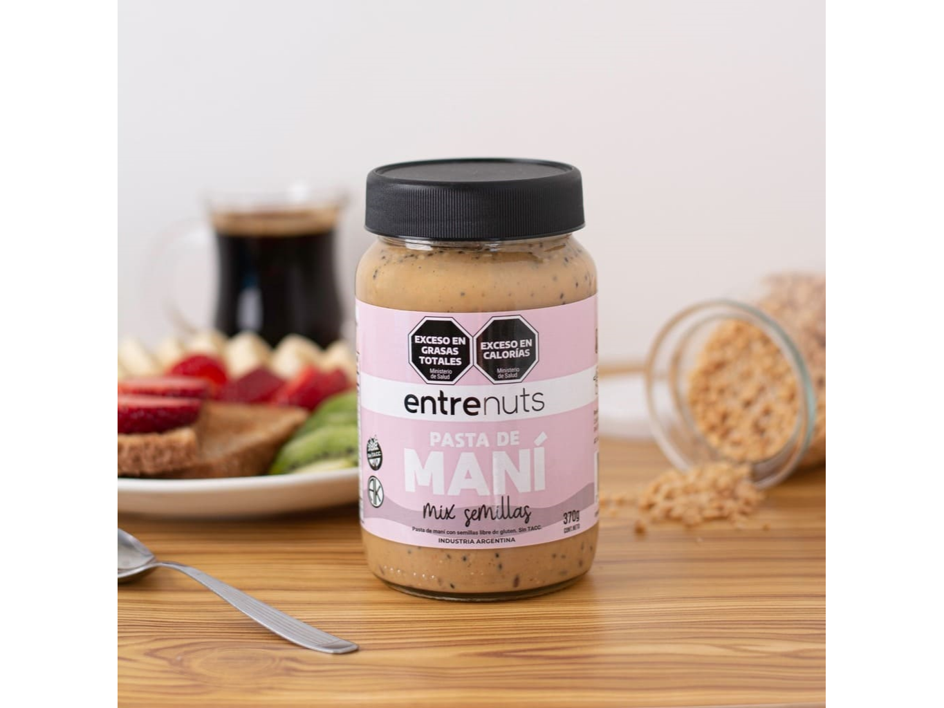 Pasta de Maní Mix Semilla ENTRENUTS Pote 370 gr SIN TACC