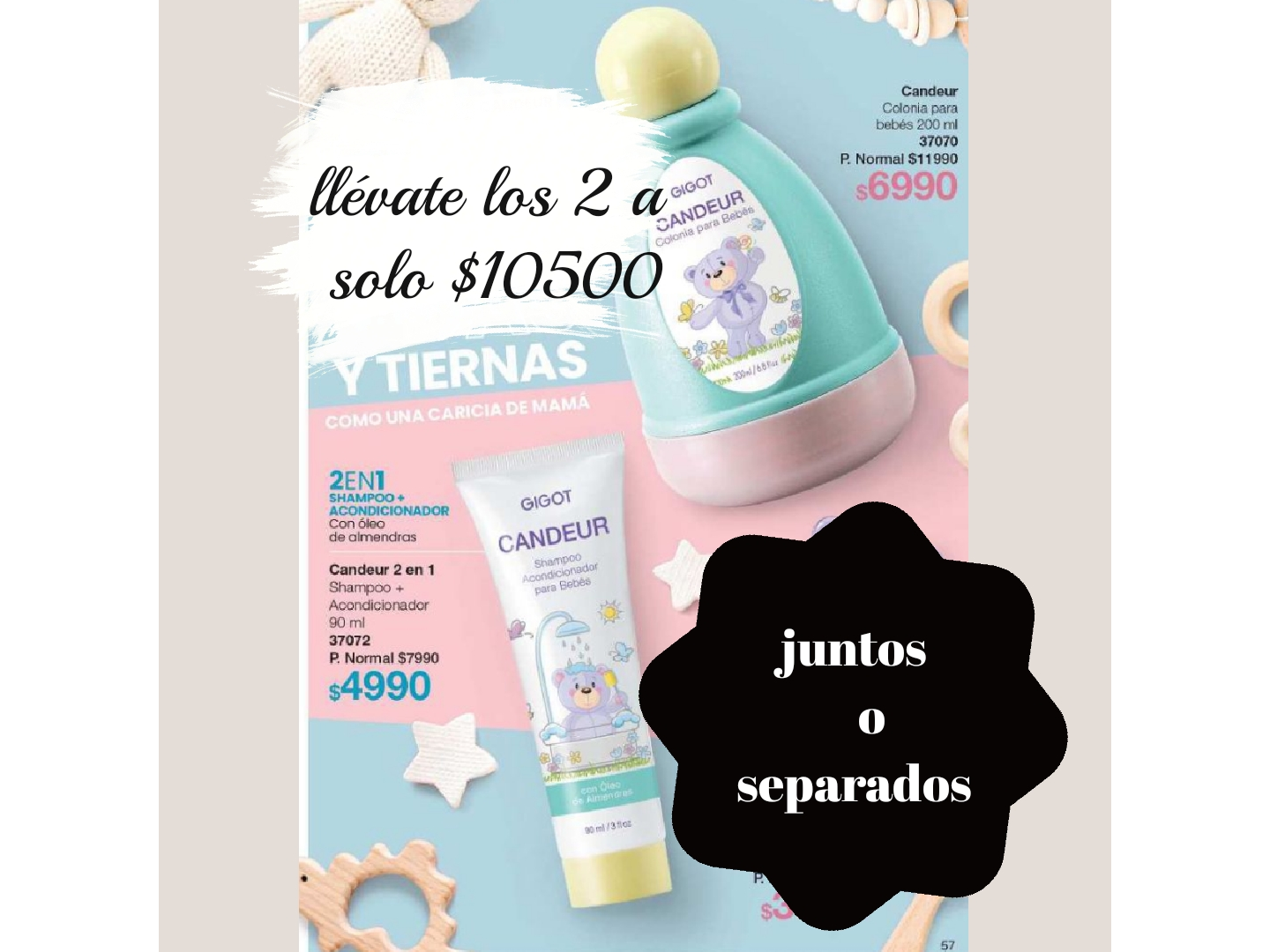 shampoo y colonia candeur