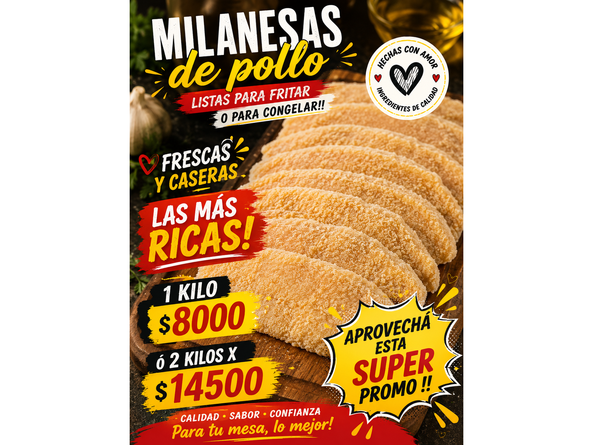 PROMO MILA DE POLLO 2KILOS