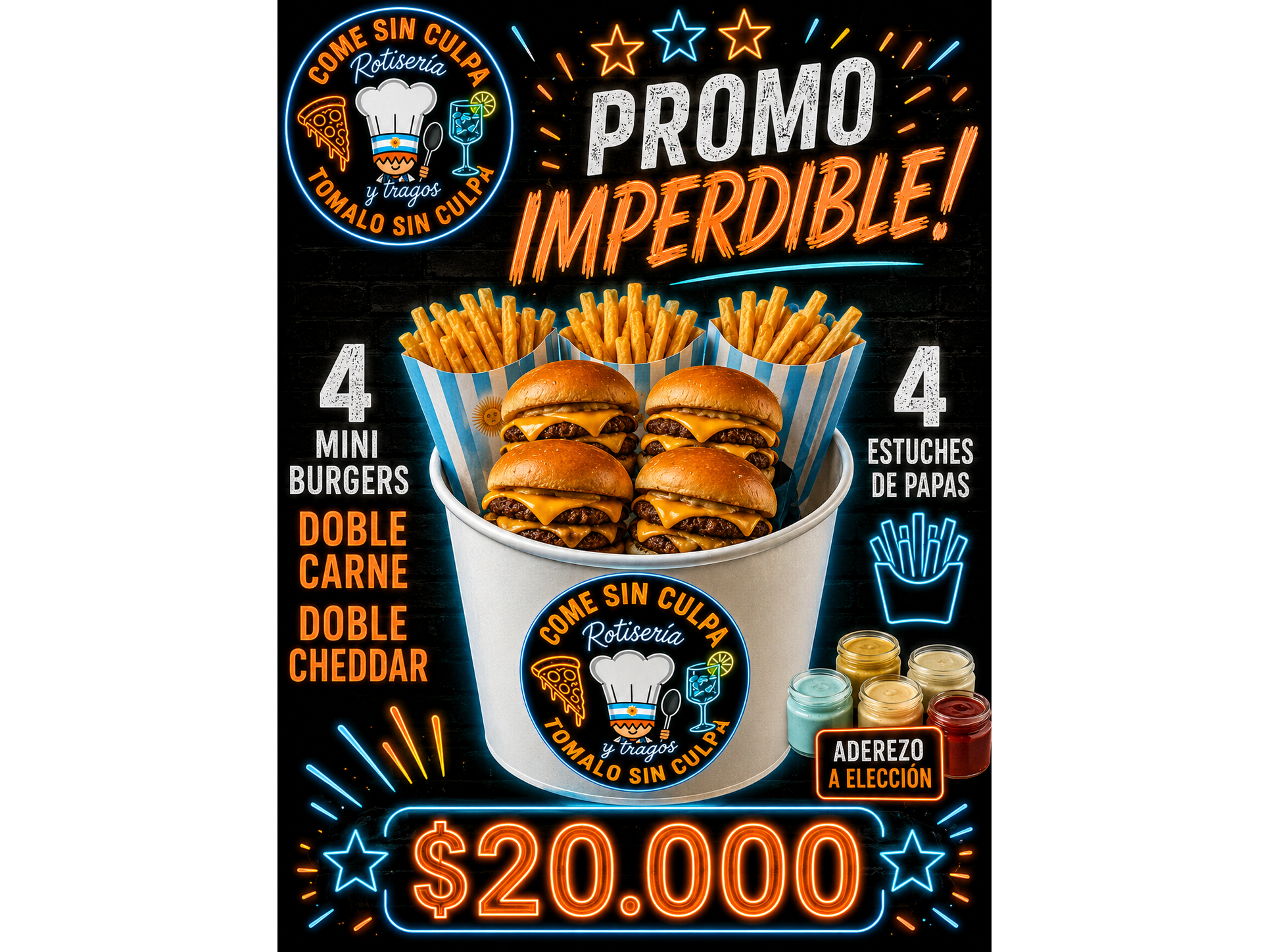 Balde mini burger