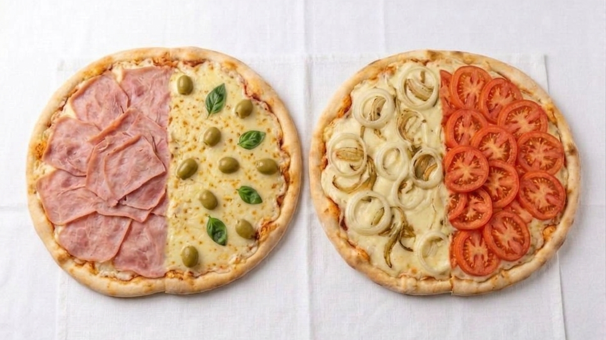 Pizzas mitad y mitad