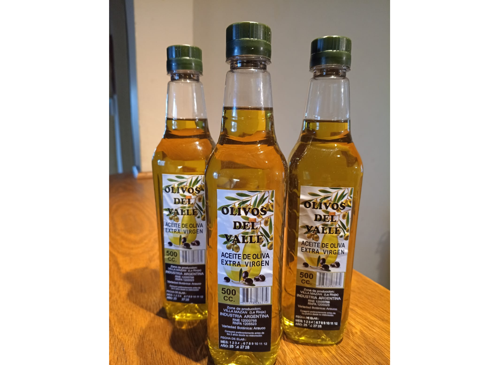 Aceite de oliva  extra virgen ( Olivos del Valle) 500cc