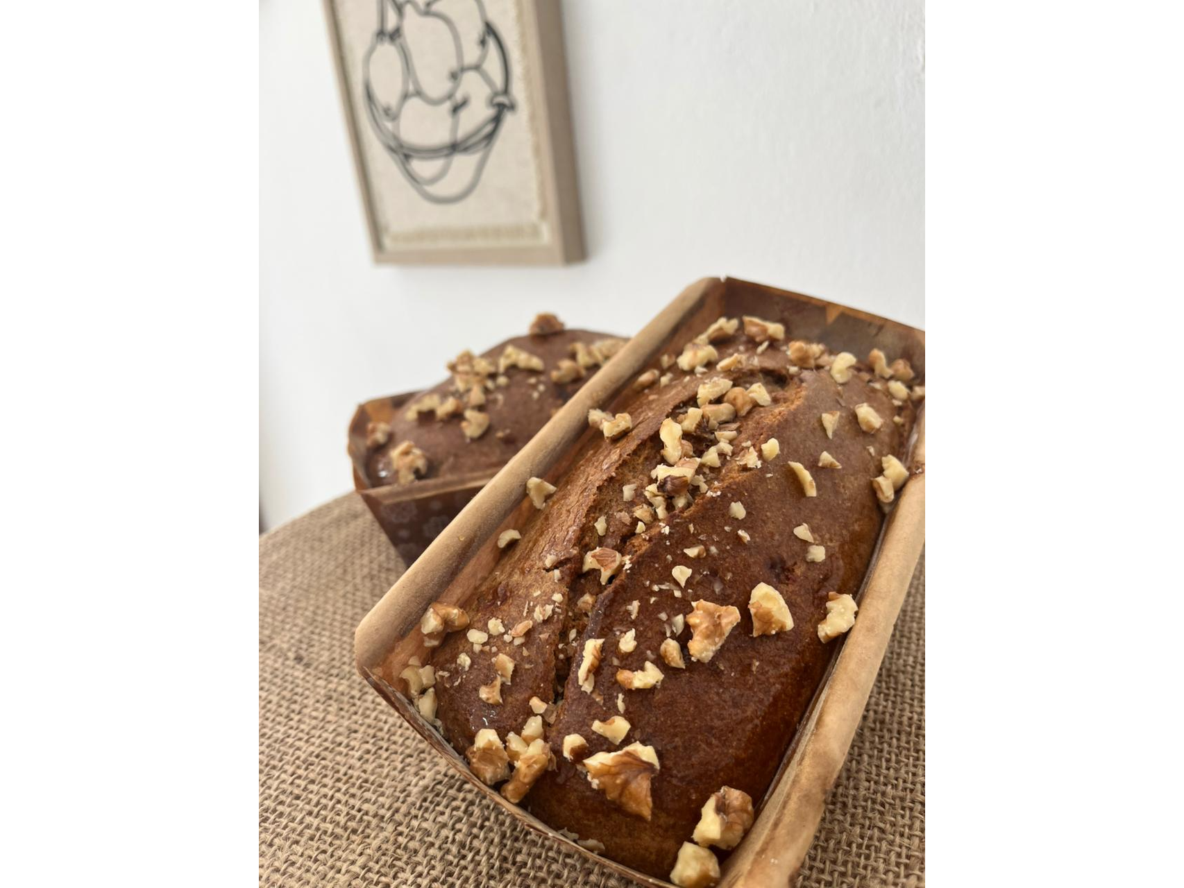 Budin Integral  de banana y nueces