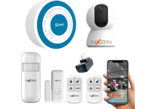 Kit Alarma Inalambrica Wifi App Tuya Pir Magneticos Control Remoto Sirena Camara Wifi 2mpx Motorizada
