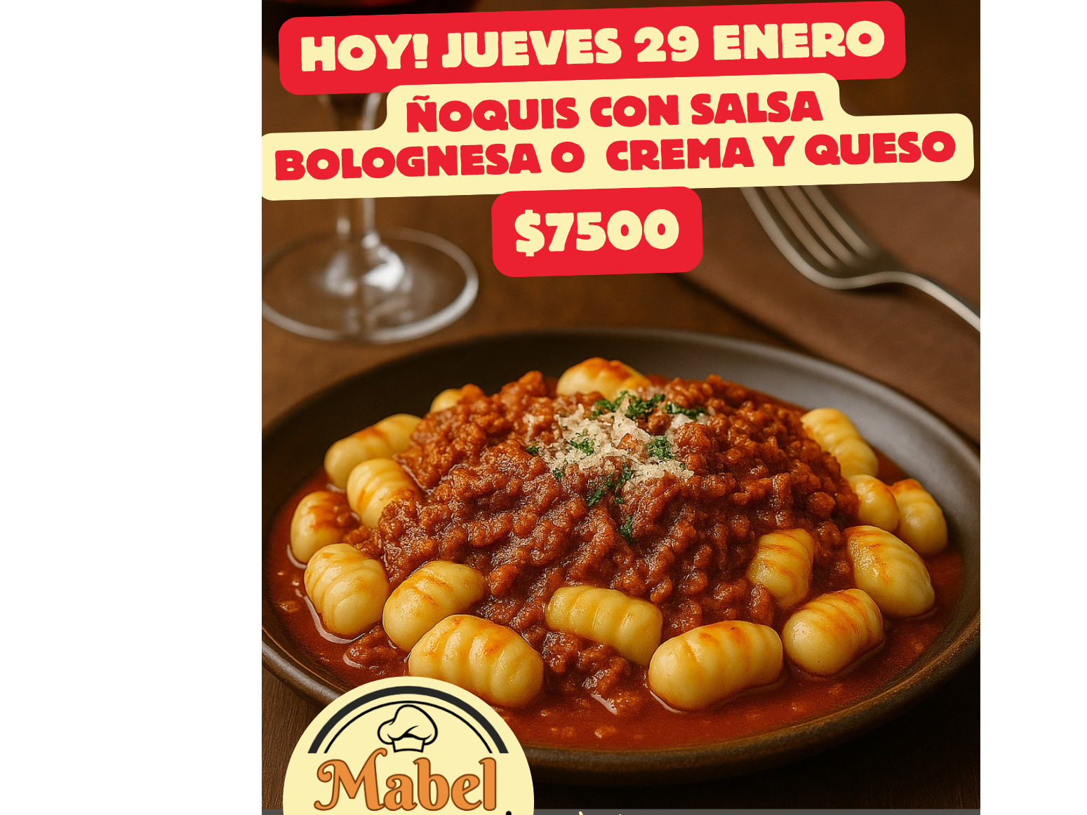 NOQUIS CON SALSA BOLOGNESA O CREMA Y QUESO