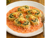 Fideos rellenos con Salsa