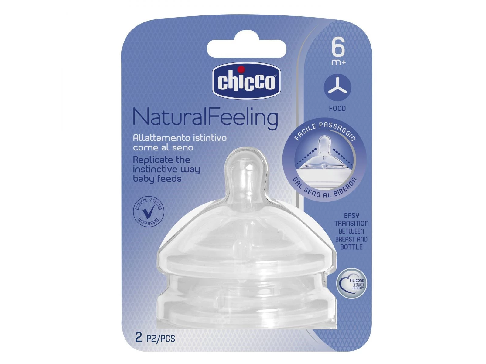 Tetina Natural Feeling 6m + Chicco