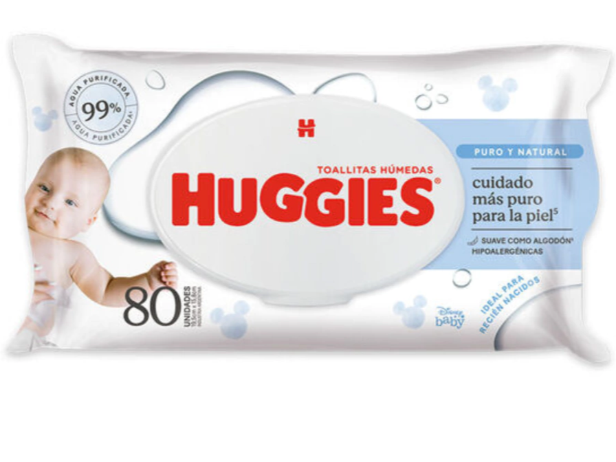 Huggies toallitas húmedas puro y natural 80u