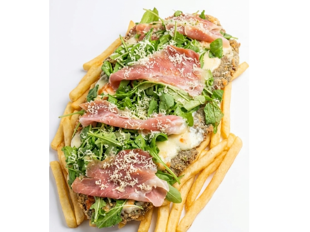 Milanesa con rúcula
