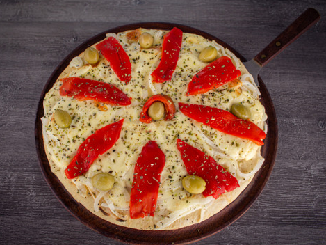 Grande de Fugazzeta con Morrón