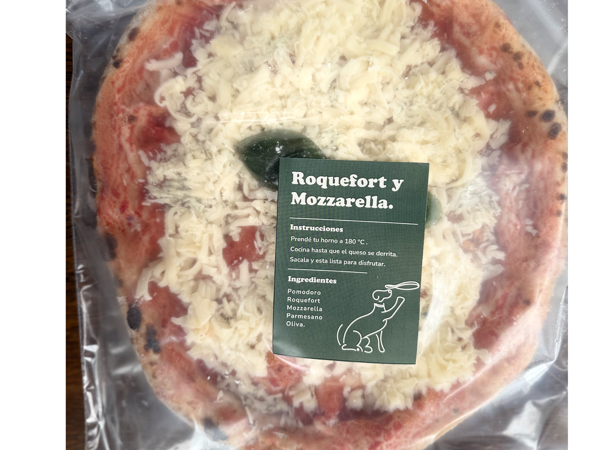 Pizza roquefort y mozzarella