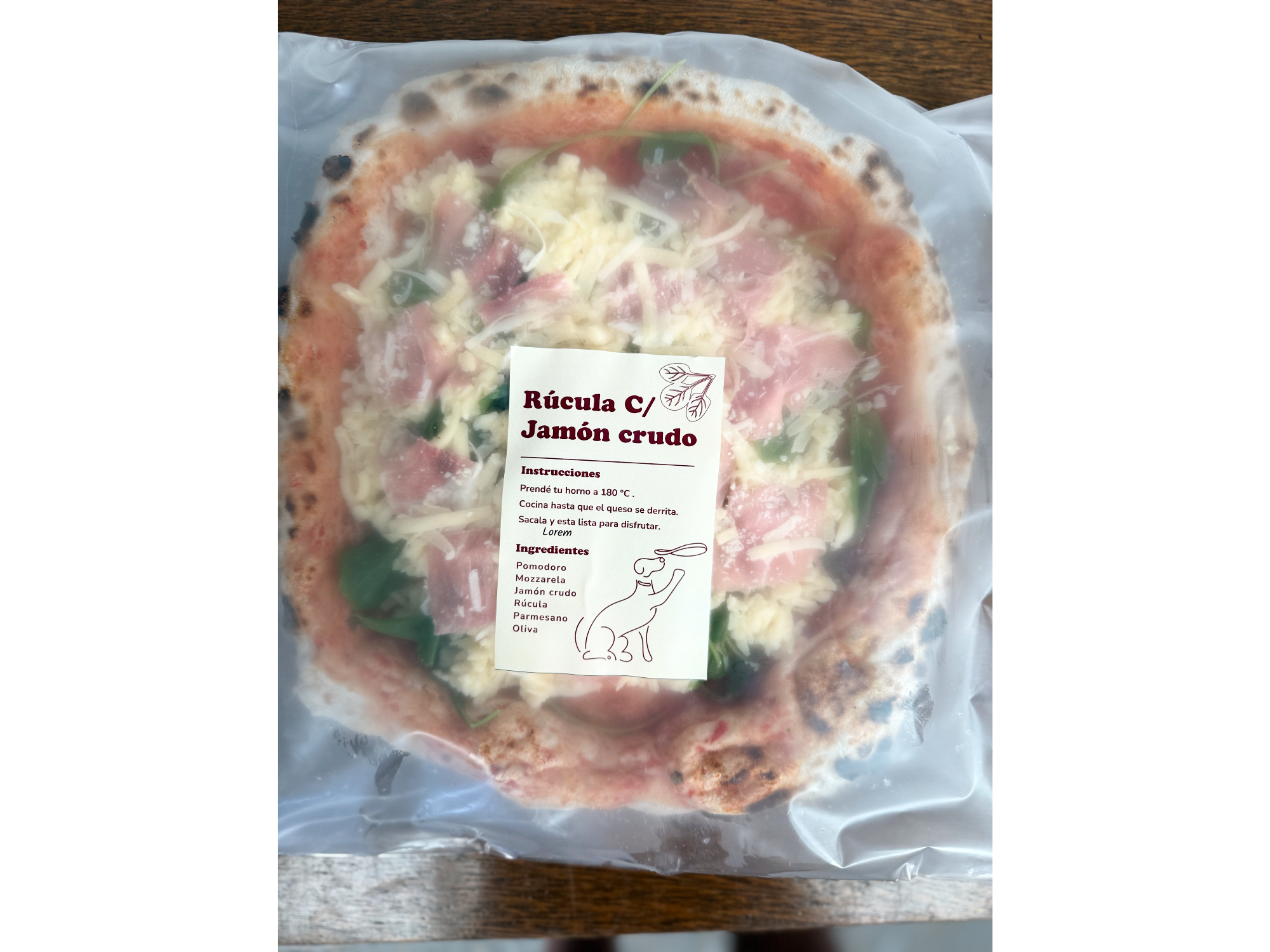 Pizza rúcula y crudo