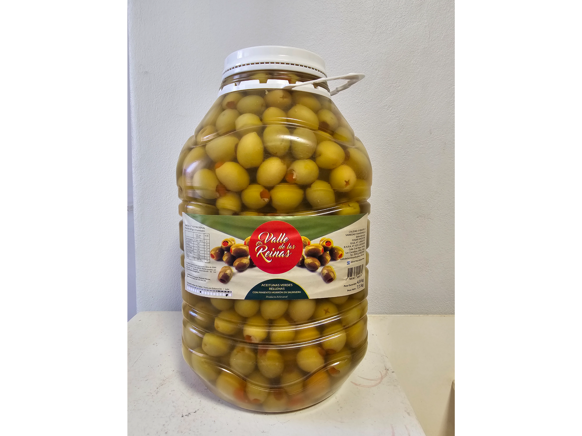 ACEITUNAS VERDES RELLENAS CON MORRON  X 5KG