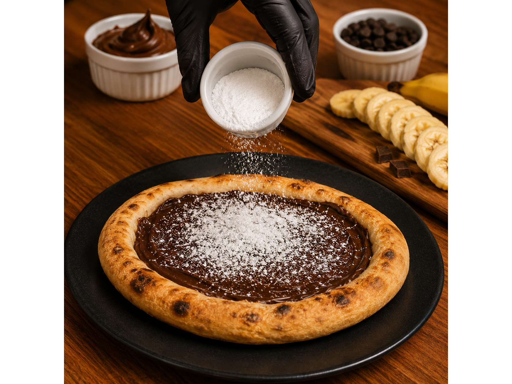 Pizza de Chocolate y coco 4 porciones