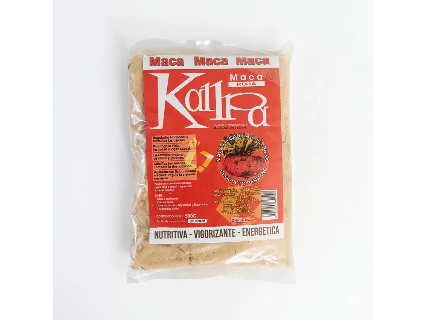 MACA ROJA PERUANA kallpa