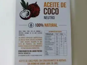 ACEITE DE COCO NEUTRO bio nativa x 5 ltrs