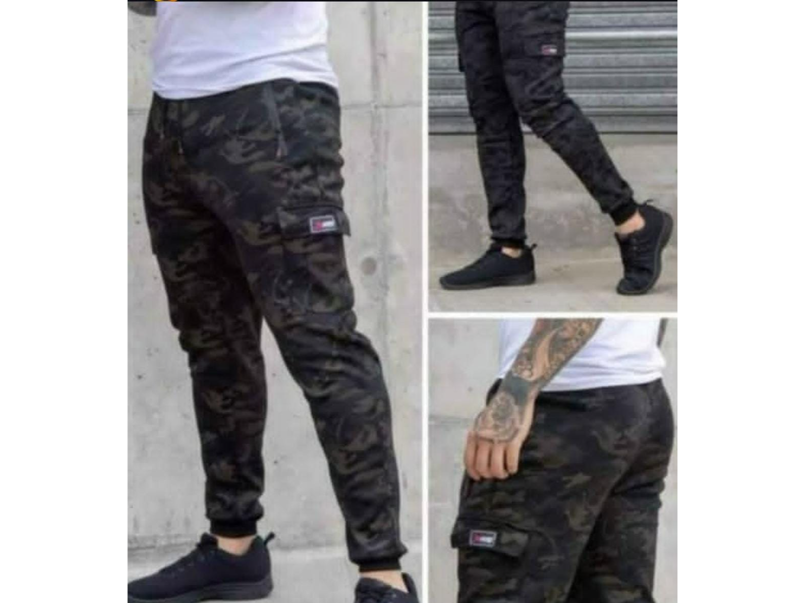 Pantalón cargo con piel camuflado