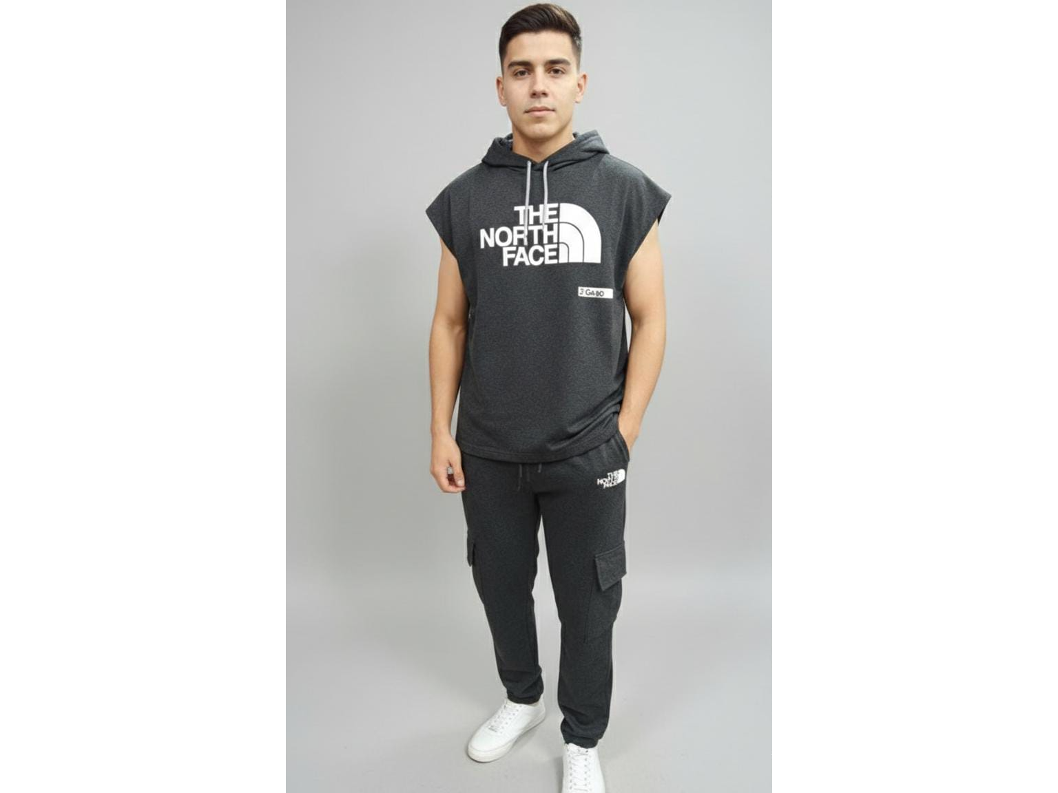 Conjunto de buzo sin manga y jogging cargo