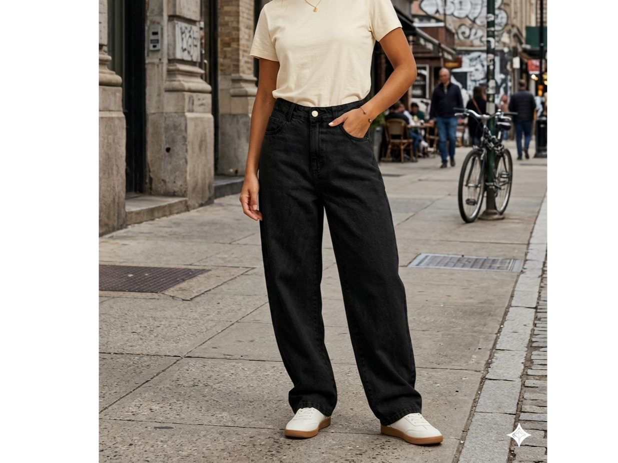 Jeans baggys rígido