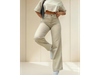 Jeans wide leg beige elastizados
