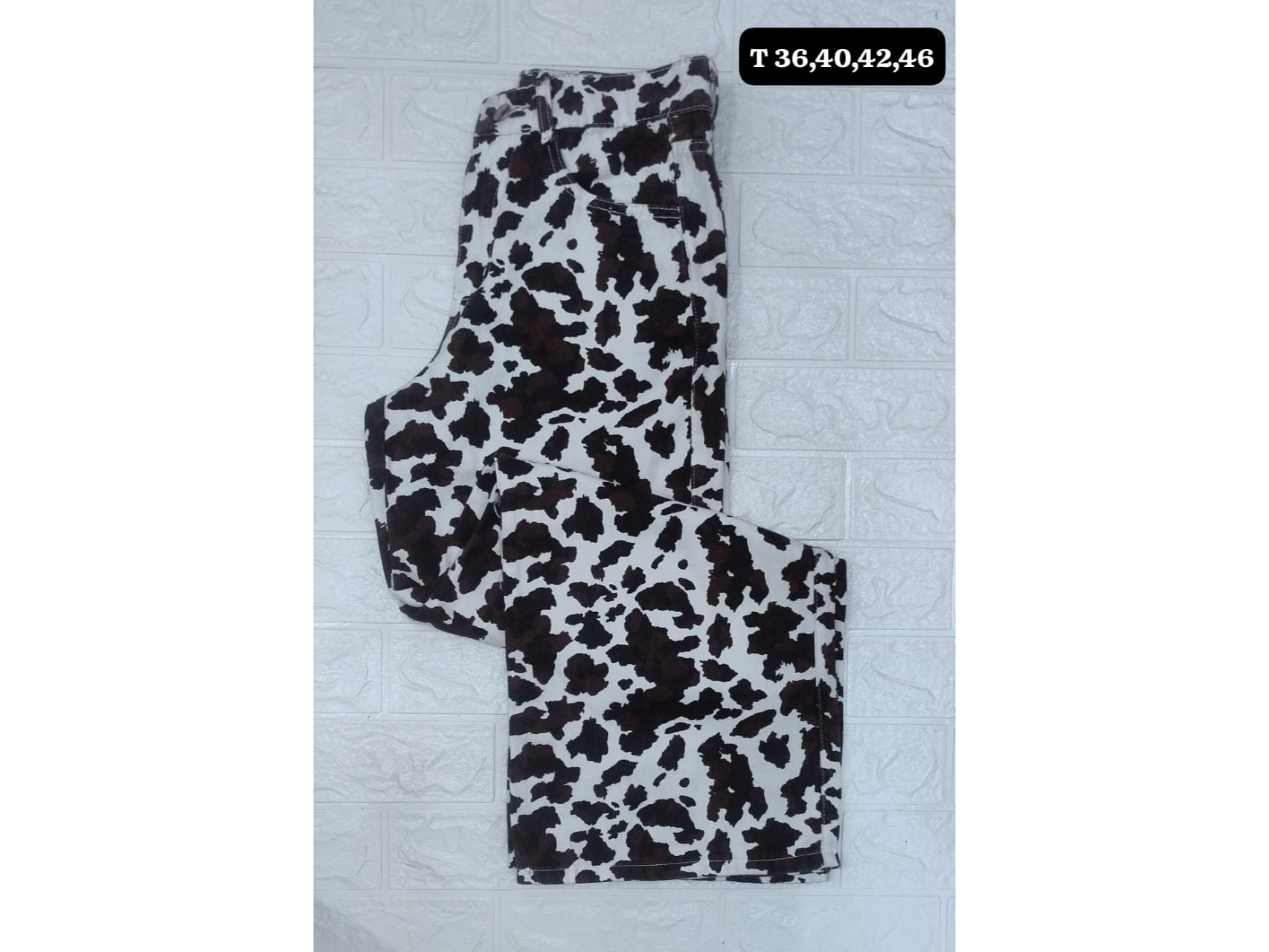 Jeans wide leg estampado