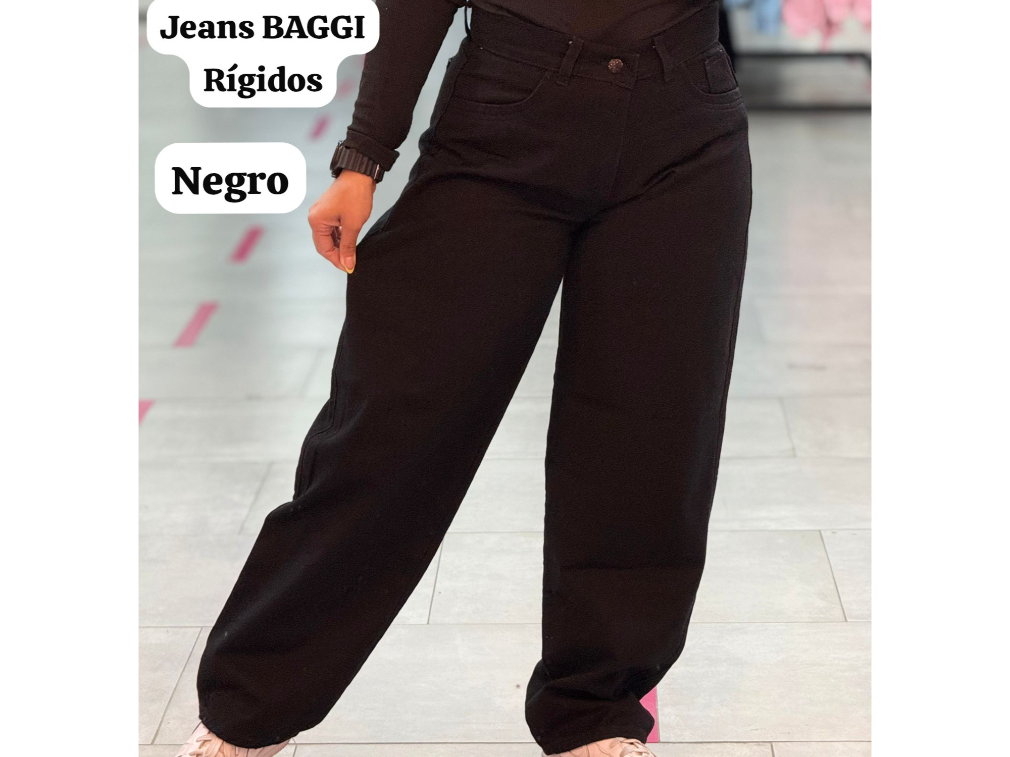 Jeans baggys rígido