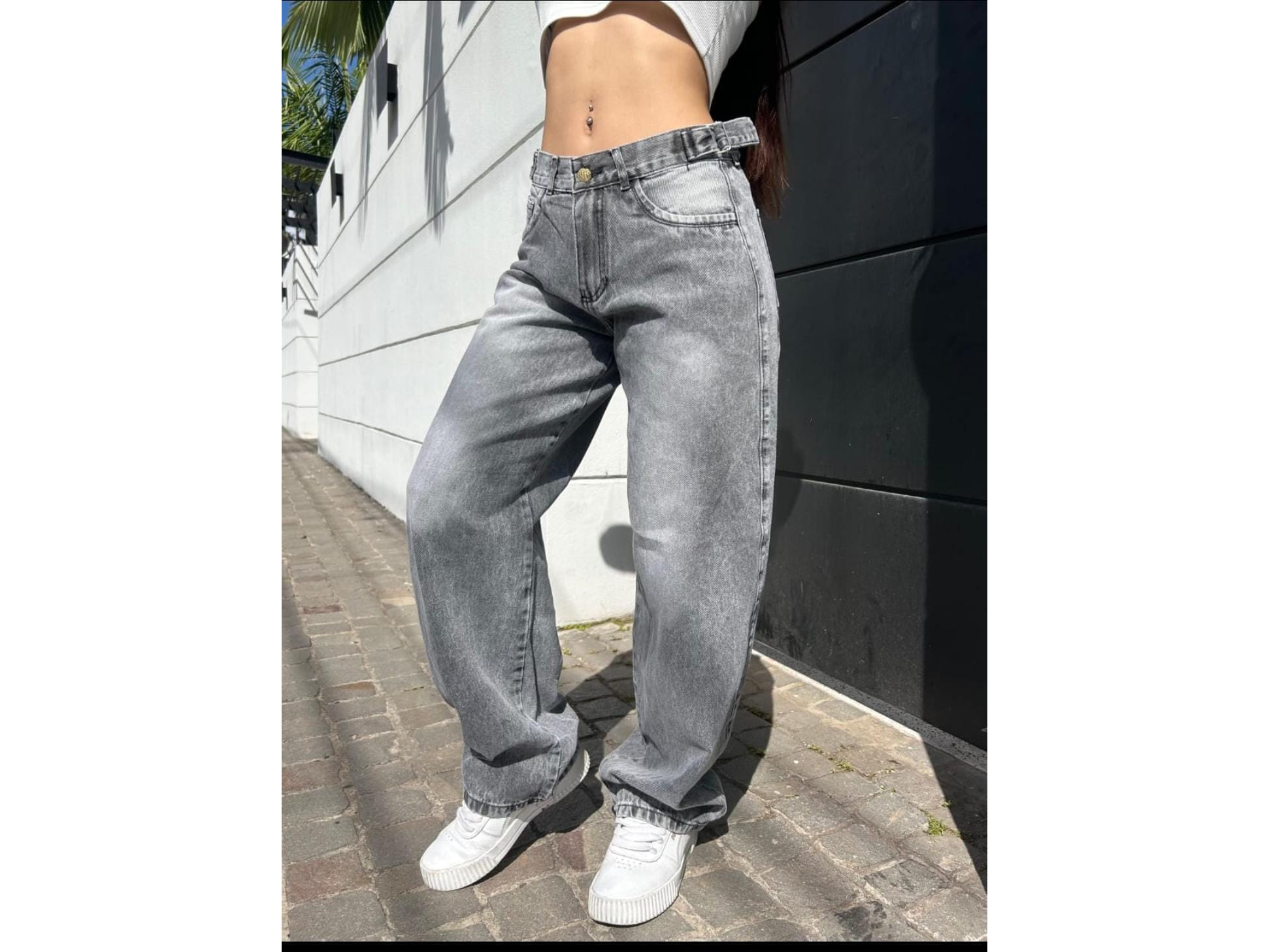 Jeans baggys rígidos