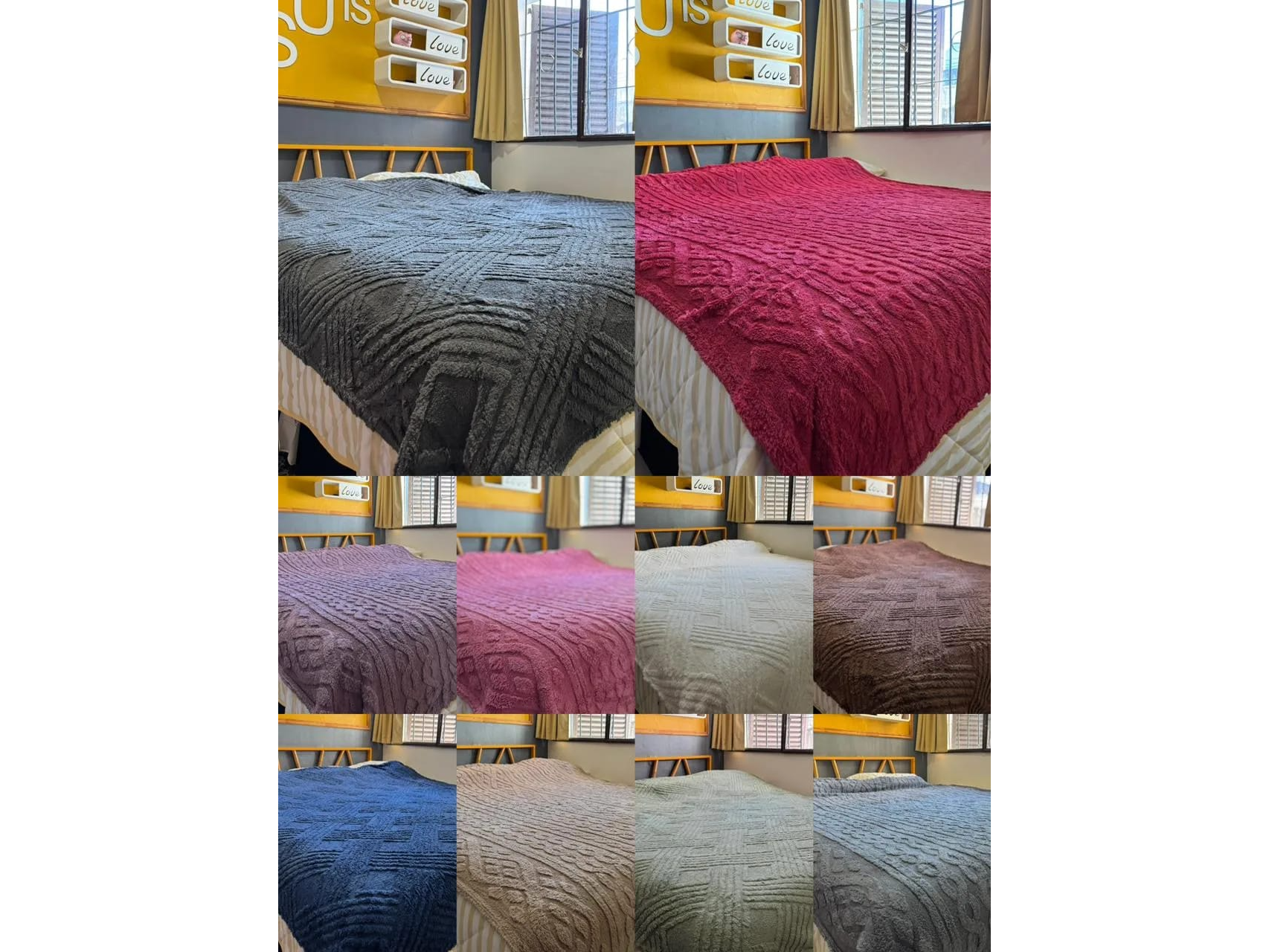 Colcha yomito térmico con relieve 2plazas y 1/² plazas