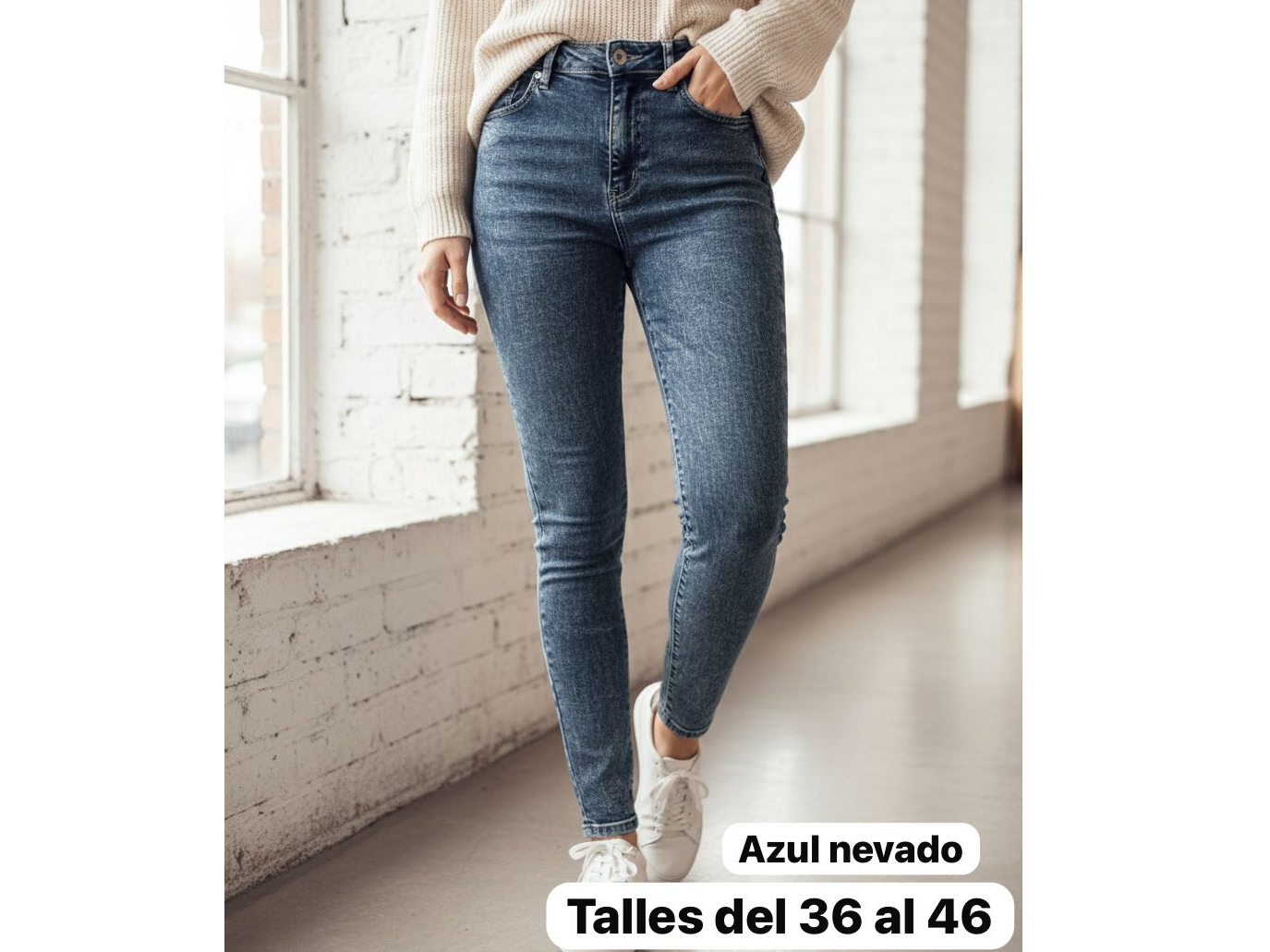Jeans chupín elastizados tiro alto