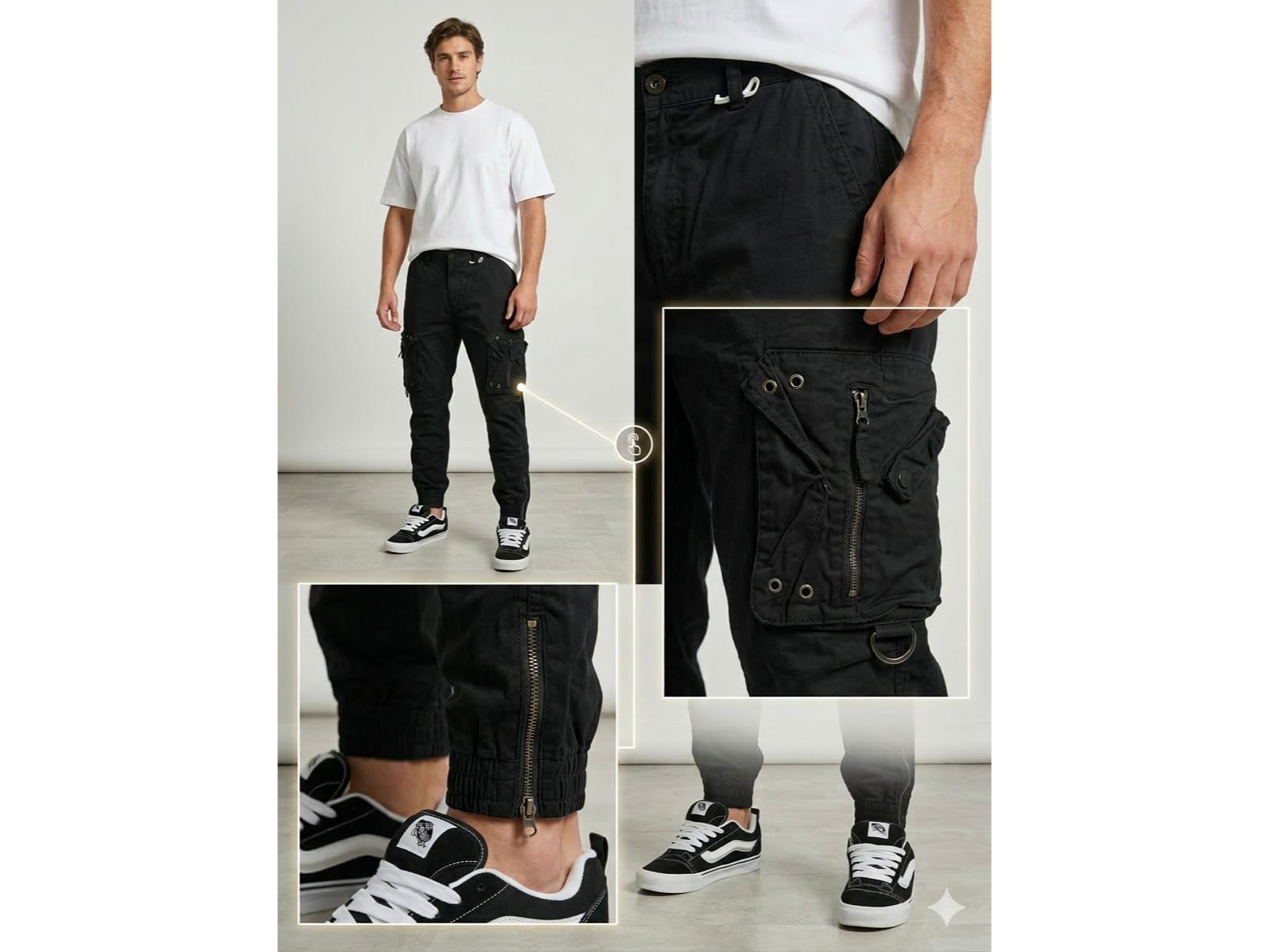 Jogger cargo gabardina importado