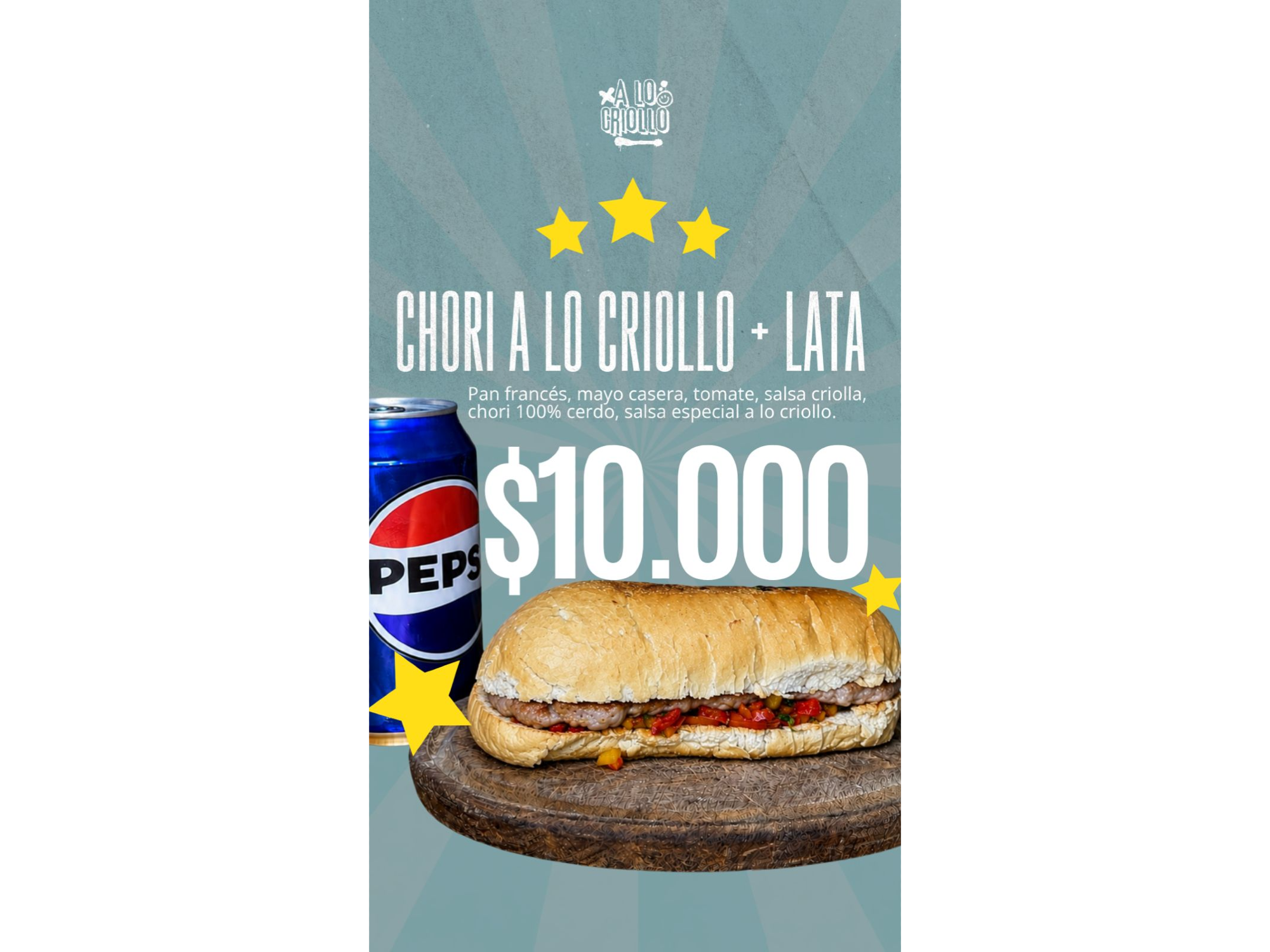 Chori + lata gaseosa