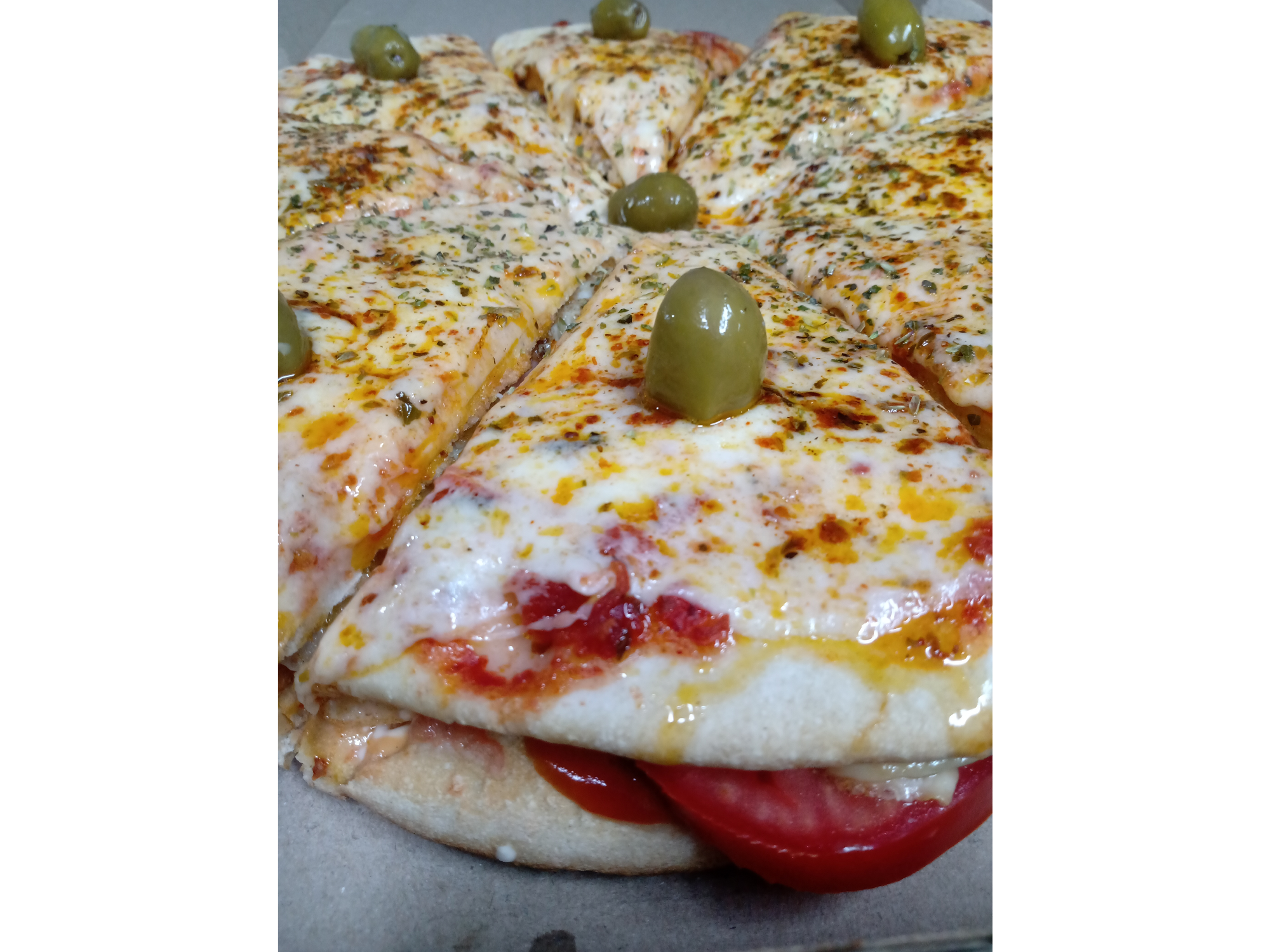 Lomo pizza + papas grandes