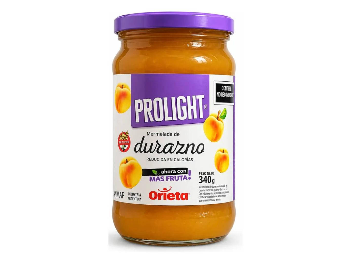 Mermelada Durazno Prolight 340gr