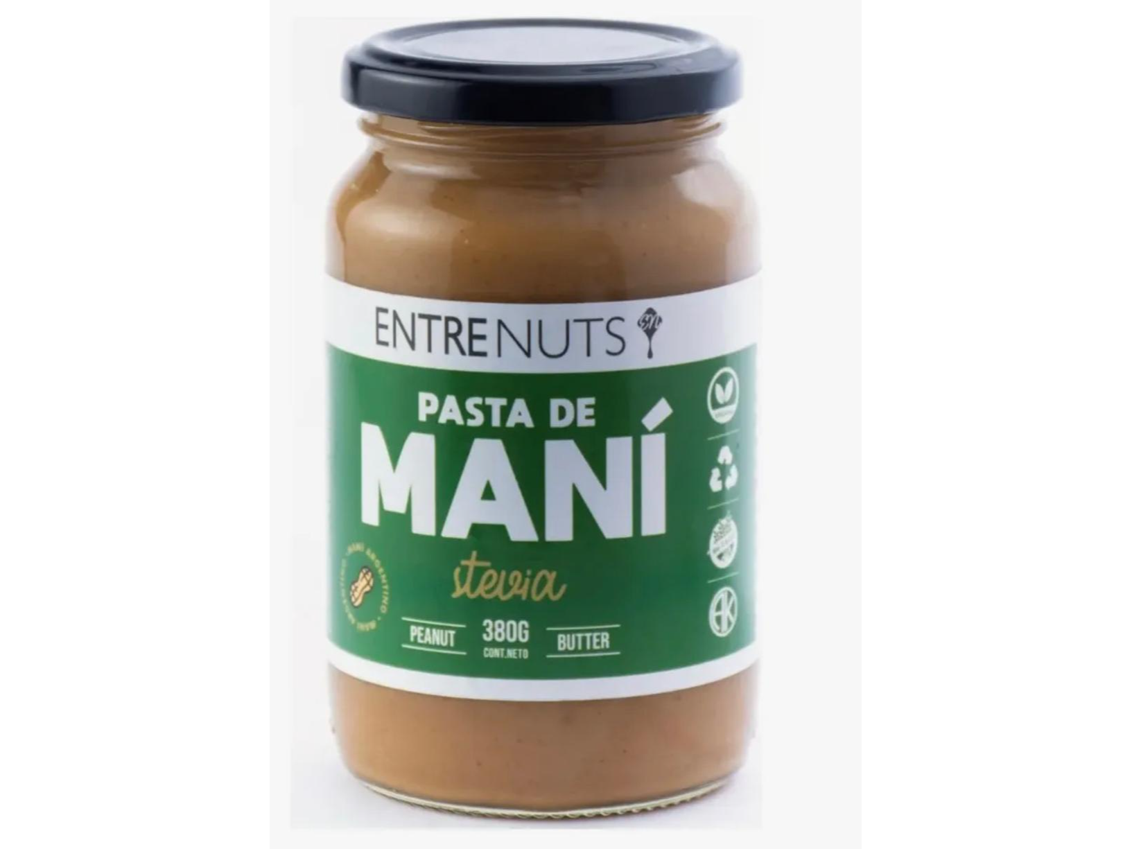 Pasta de maní Entrenuts con stevia 370 grs