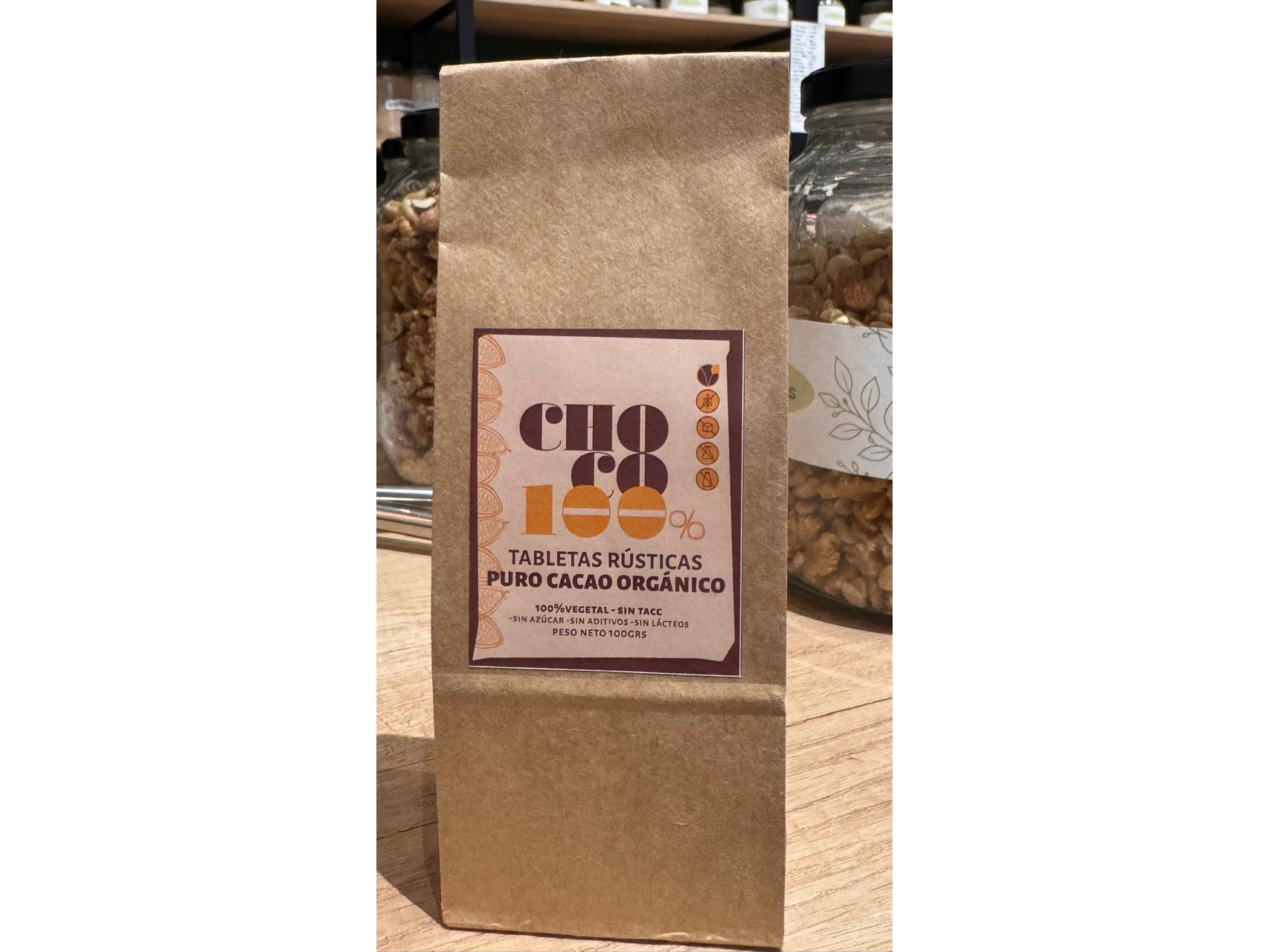 Tabletas de cacao CHOCO 100. 100grs