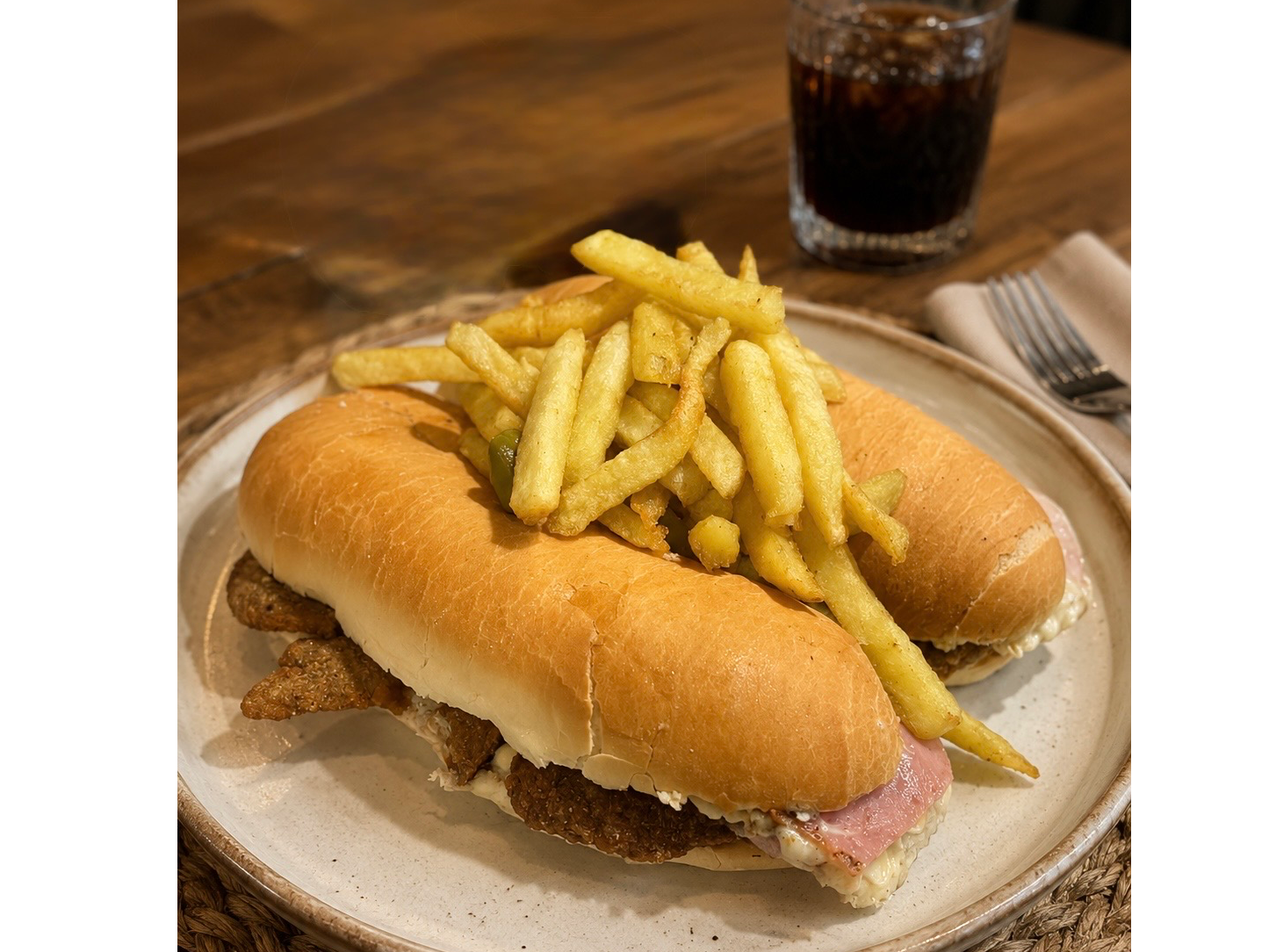 DOS sandwiches de milanesa COMPLETOS con papas
