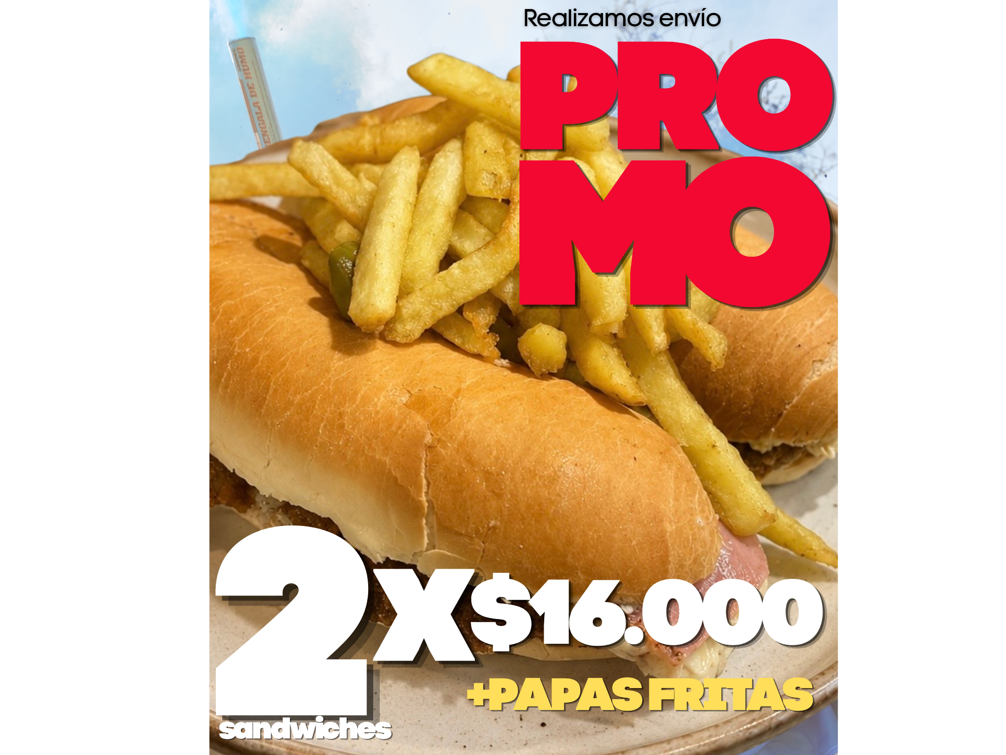 DOS sandwiches de milanesa COMPLETOS con papas