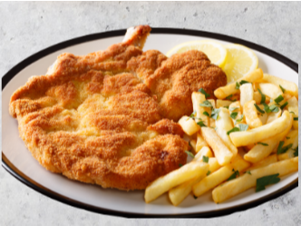Milanesa al plato con GUARNICION