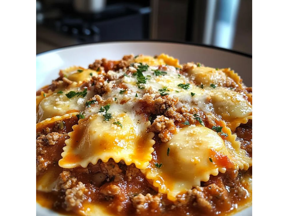 Ravioles con Salsa Bolognesa