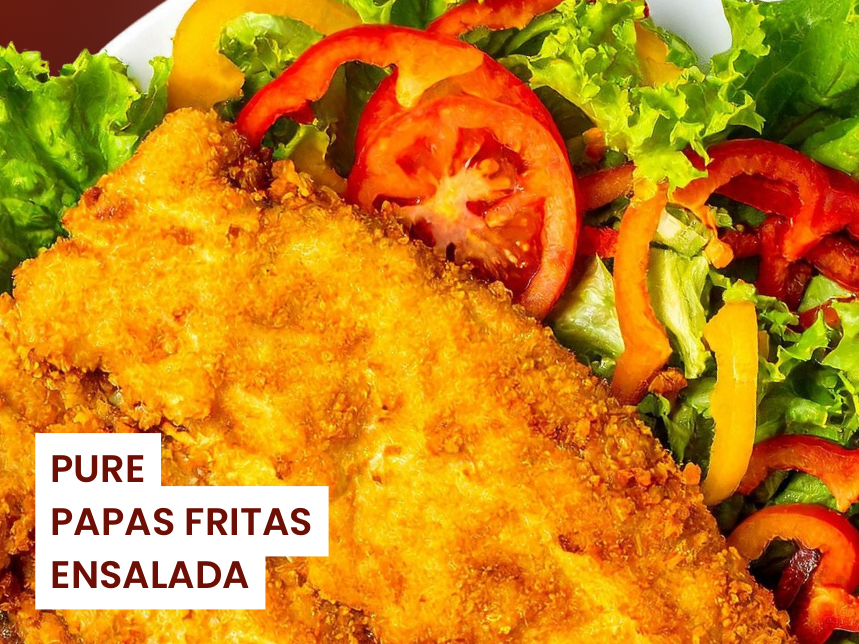 Milanesa de cerdo al plato con GUARNICION