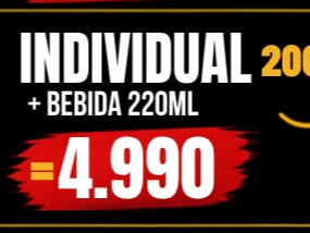 DIA DE LA PIZZA INDIVIDUAL (20cm + 1 bebida lata 220ml)