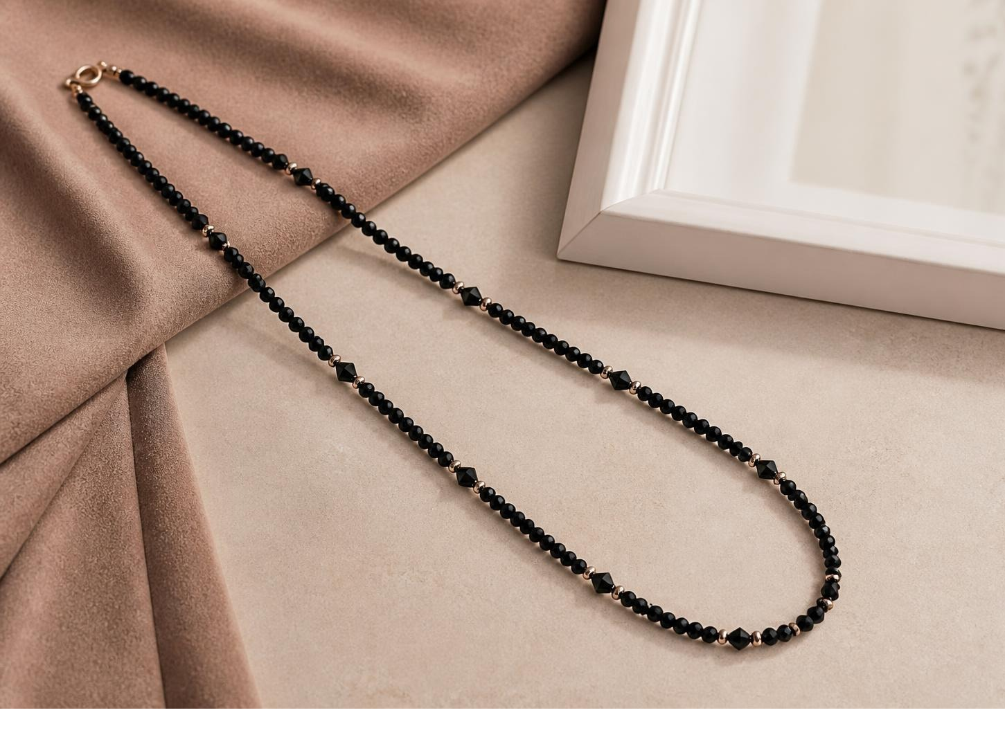 Collar OBSIDIAN NOIR Obsidiana & Swarovski
